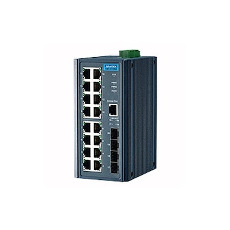Advantech 16G+4SFP Port Unmanaged Ethernet Sw EKI-2720G-4F-AE